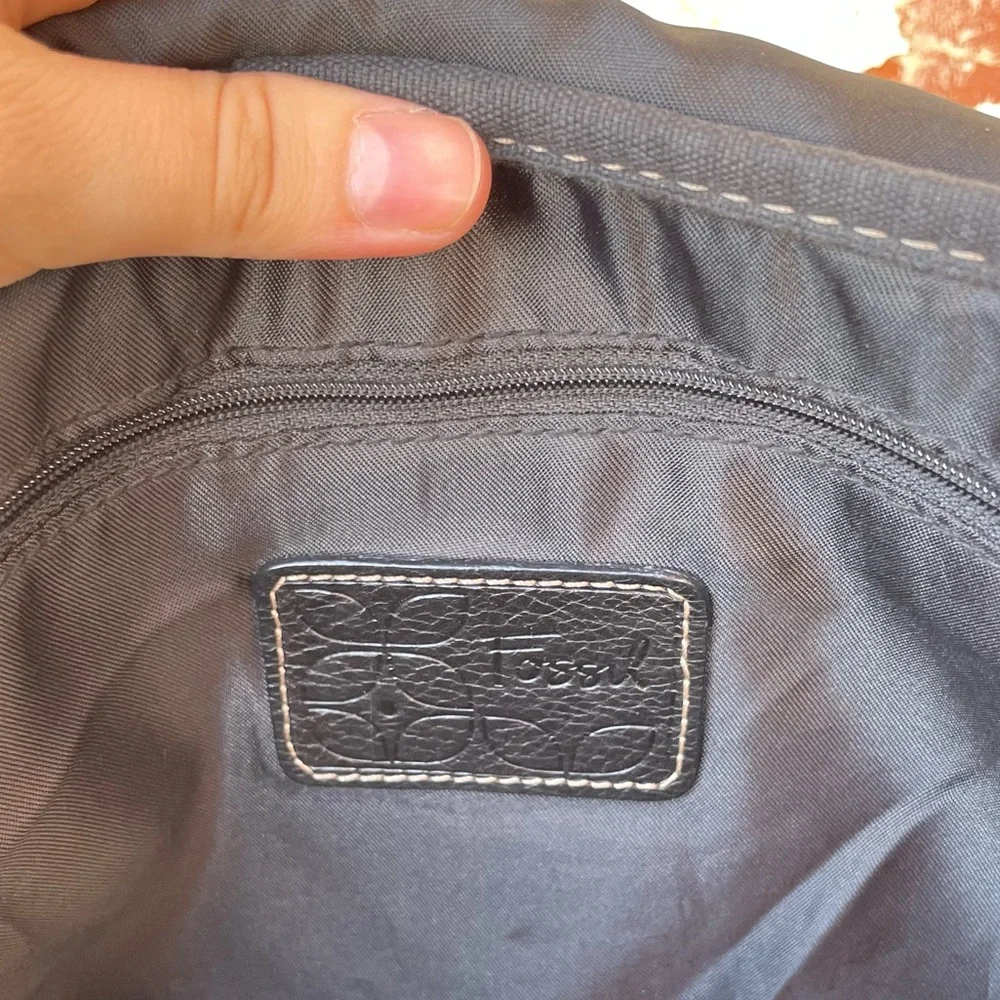 Fossil | Marlow Crossbody Black Canvas Messenger Laptop Bag Purse